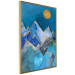 Poster Night Stroll - geometric abstraction with mountain landscape and moon 129433 additionalThumb 12