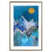 Poster Night Stroll - geometric abstraction with mountain landscape and moon 129433 additionalThumb 14