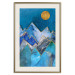 Poster Night Stroll - geometric abstraction with mountain landscape and moon 129433 additionalThumb 20