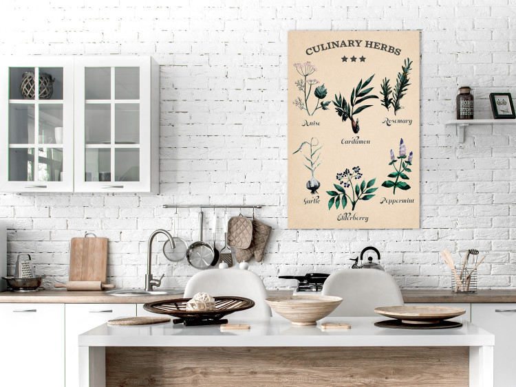 Canvas Kitchen Herbs (1-part) vertical - plants in Provencal motif 129533 additionalImage 3