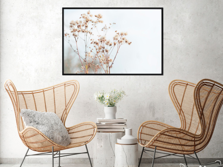 Poster Cloudy Morning - plant landscape against a blurred background of bright sky 129833 additionalImage 12