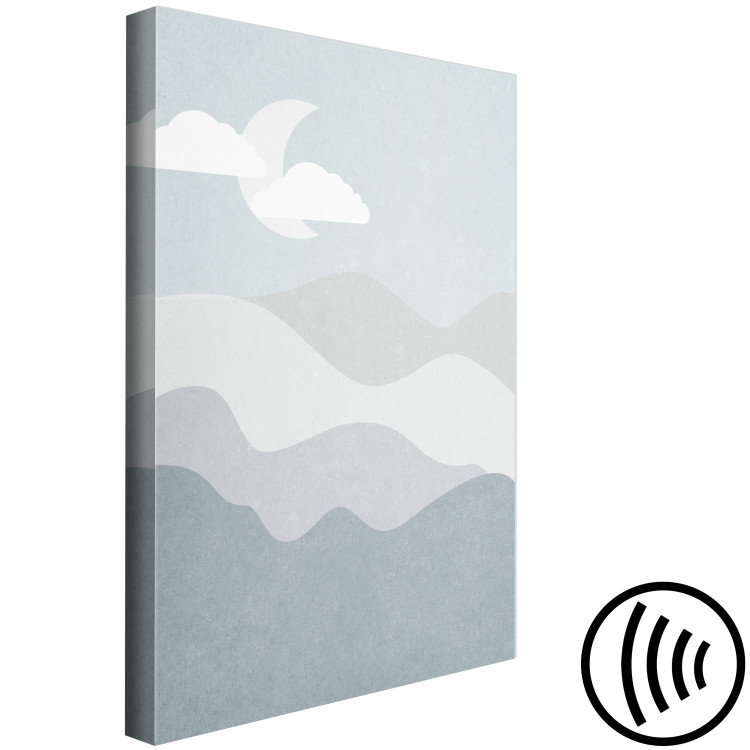 Canvas Print Delicate ribbons - Graphic mountain landscape with a moon sky in a minimalist style, perfect decoration for a child's room 130533 additionalImage 6