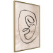 Wall Poster Dreamy Grimace - abstract black line art of a face on a beige background 130833 additionalThumb 12