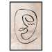 Wall Poster Dreamy Grimace - abstract black line art of a face on a beige background 130833 additionalThumb 18
