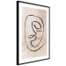 Wall Poster Dreamy Grimace - abstract black line art of a face on a beige background 130833 additionalThumb 8