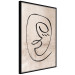 Wall Poster Dreamy Grimace - abstract black line art of a face on a beige background 130833 additionalThumb 13