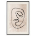 Wall Poster Dreamy Grimace - abstract black line art of a face on a beige background 130833 additionalThumb 19