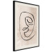 Wall Poster Dreamy Grimace - abstract black line art of a face on a beige background 130833 additionalThumb 2