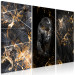 Canvas Art Print Condemned (3-piece) - abstract black cat in glamour style 134233 additionalThumb 2
