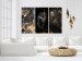 Canvas Art Print Condemned (3-piece) - abstract black cat in glamour style 134233 additionalThumb 3
