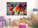 Canvas Map in colors - multi-colored continents on a gray background 134933 additionalThumb 3