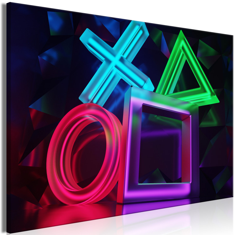 Art Work Neon game - backlit symbols on the controller - Abstract - Canvas  Prints