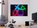 Canvas Art Print Neon game - backlit symbols on the controller 135433 additionalThumb 3