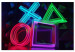 Canvas Art Print Neon game - backlit symbols on the controller 135433