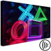 Canvas Art Print Neon game - backlit symbols on the controller 135433 additionalThumb 6