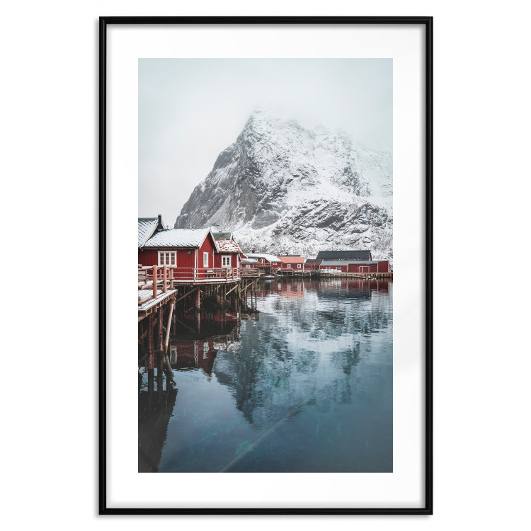 Wall Poster Full Strength - landscape of red cottages against a snow-covered mountain 138733 additionalImage 19