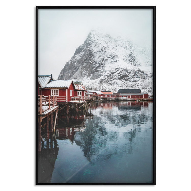 Wall Poster Full Strength - landscape of red cottages against a snow-covered mountain 138733 additionalImage 20