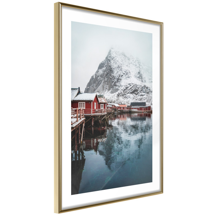 Wall Poster Full Strength - landscape of red cottages against a snow-covered mountain 138733 additionalImage 6