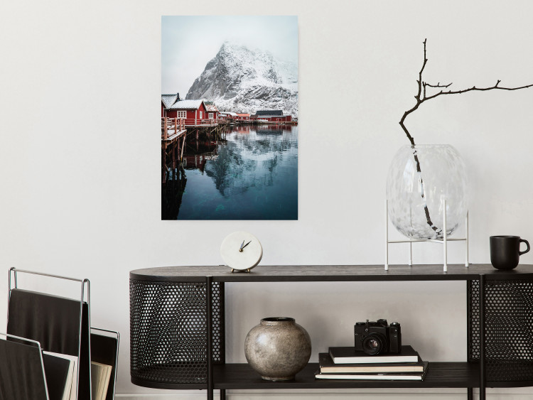 Wall Poster Full Strength - landscape of red cottages against a snow-covered mountain 138733 additionalImage 7