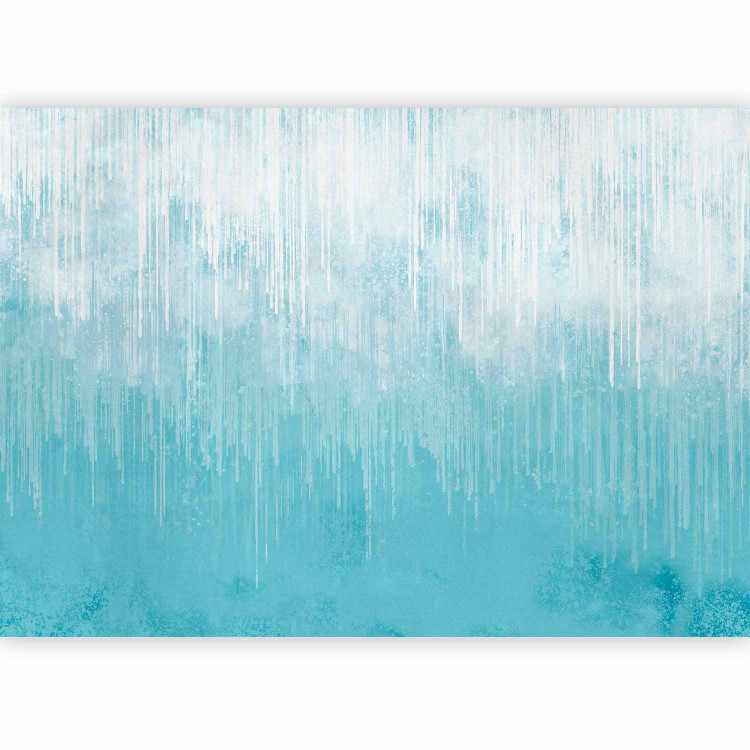 Photo Wallpaper Painted gradient - minimalist white rain on a turquoise background 142633 additionalImage 5