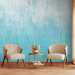 Photo Wallpaper Painted gradient - minimalist white rain on a turquoise background 142633