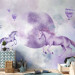 Wall Mural Abstract for children - motif of fairytale animals on a purple background 143433 additionalThumb 6