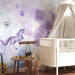 Wall Mural Abstract for children - motif of fairytale animals on a purple background 143433 additionalThumb 8