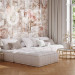 Wall Mural The word love - English writing on a floral background with a board texture 143733
