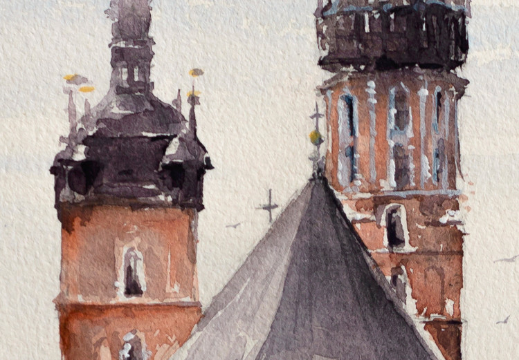 Canvas Print Architecture of Cracow - Cityscape Painted With Watercolor 149833 additionalImage 5
