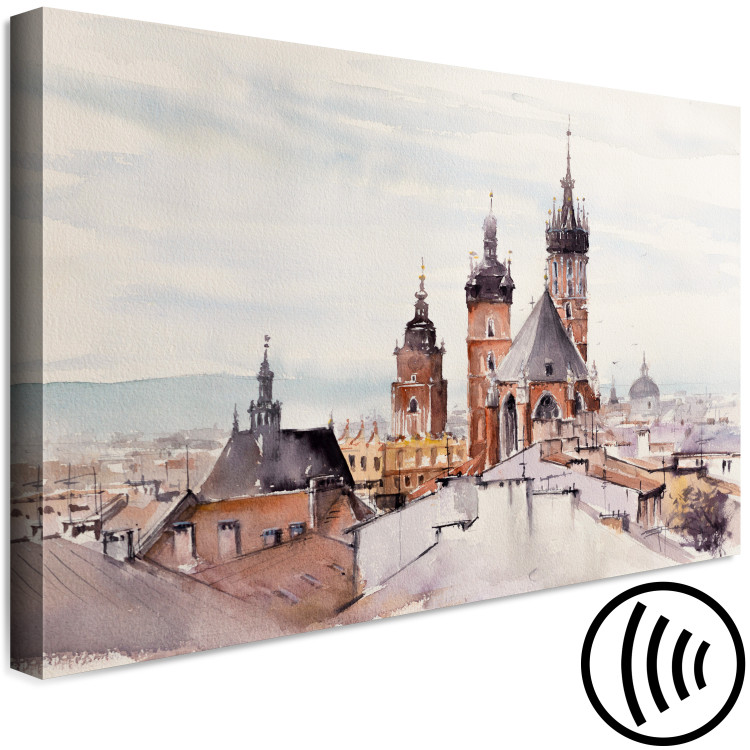 Canvas Print Architecture of Cracow - Cityscape Painted With Watercolor 149833 additionalImage 6