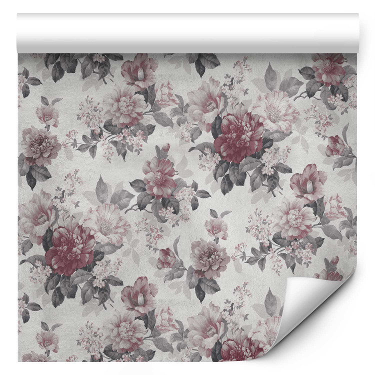 Modern Wallpaper Peonies and Lilacs - White and Pink Flowers With Gray Leaves on a Light Background 150033 additionalImage 6