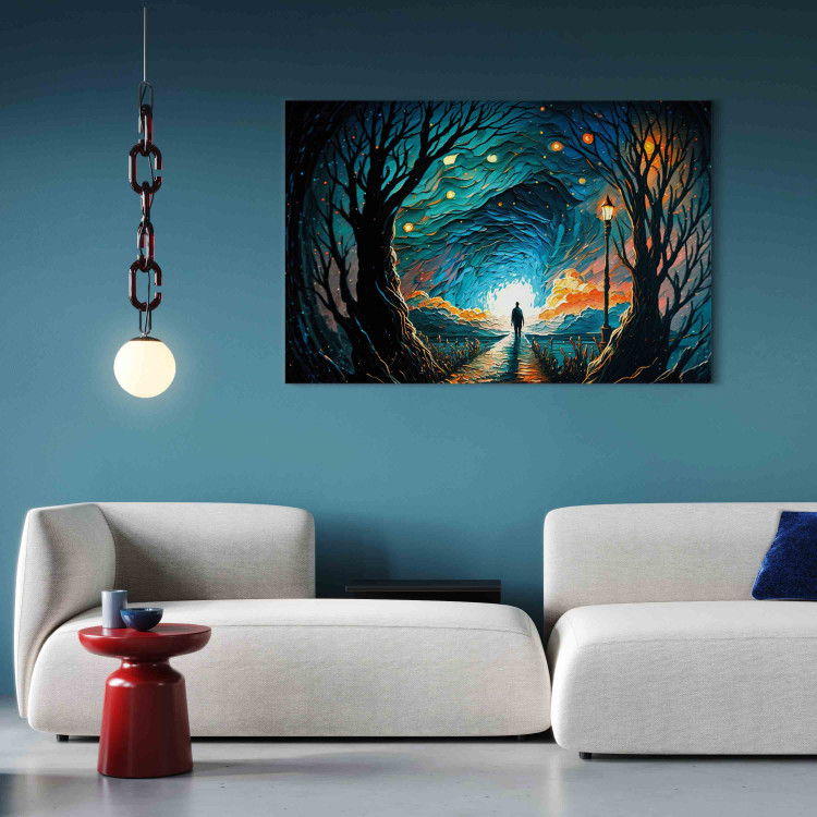 Canvas Print A Walk Among the Stars - A Figure Walking Towards the Horizon in the Middle of the Night 151033 additionalImage 9