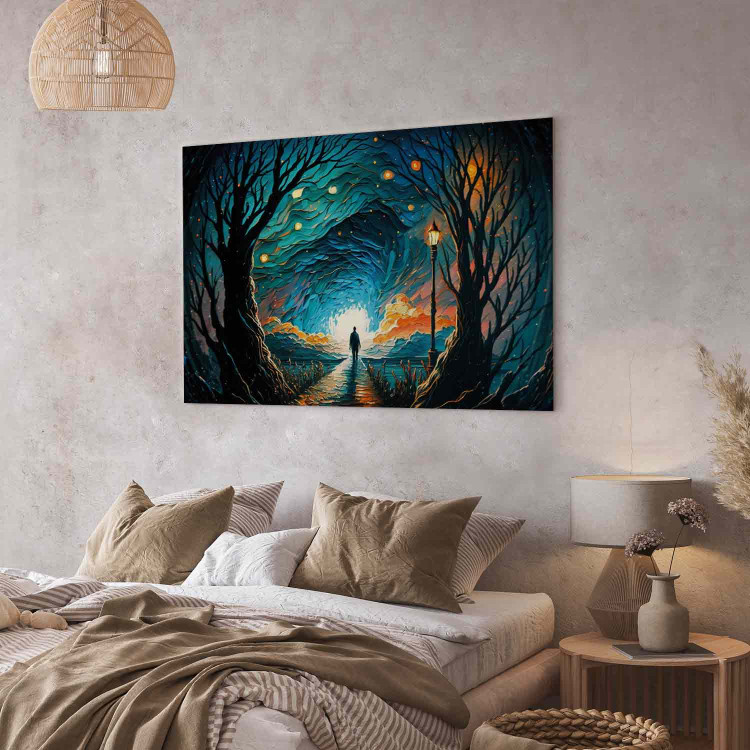 Canvas Print A Walk Among the Stars - A Figure Walking Towards the Horizon in the Middle of the Night 151033 additionalImage 10