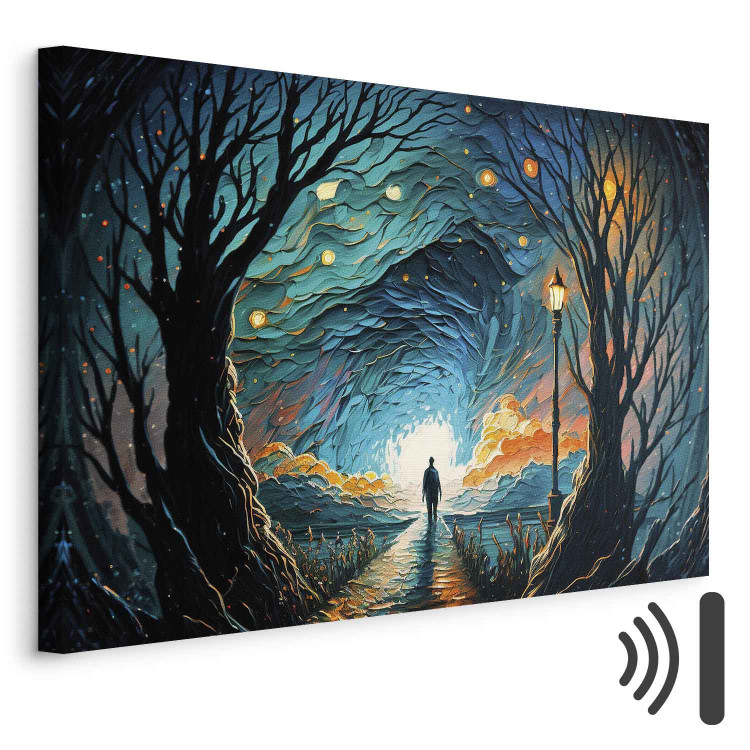 Canvas Print A Walk Among the Stars - A Figure Walking Towards the Horizon in the Middle of the Night 151033 additionalImage 8