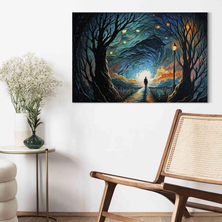 Canvas Print A Walk Among the Stars - A Figure Walking Towards the Horizon in the Middle of the Night 151033 additionalImage 5