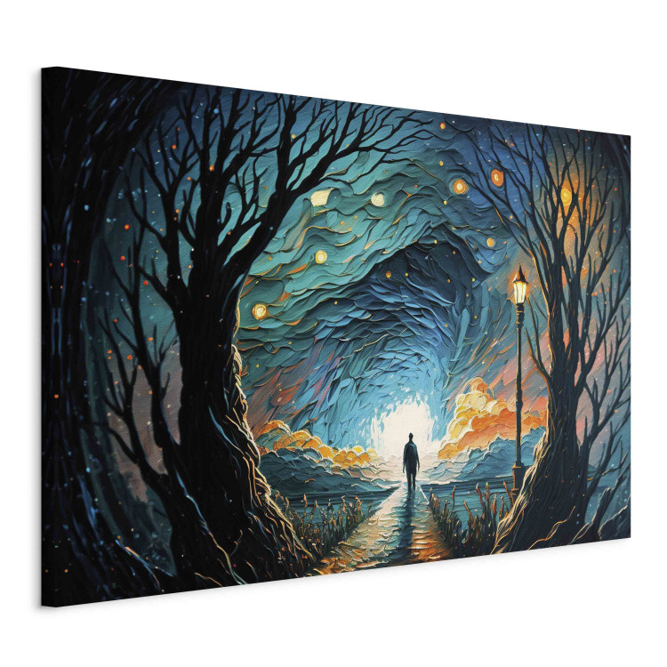 Canvas Print A Walk Among the Stars - A Figure Walking Towards the Horizon in the Middle of the Night 151033 additionalImage 2