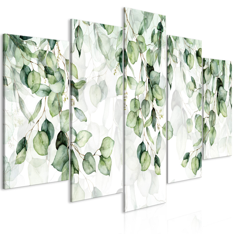 Canvas Lightness of Leaves - Delicate Composition With Twigs in Bloom 151433 additionalImage 2