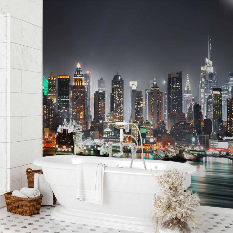 Wall Mural Panorama of New York - architecture of the city at night with skyscrapers and the bay 64433 additionalImage 8