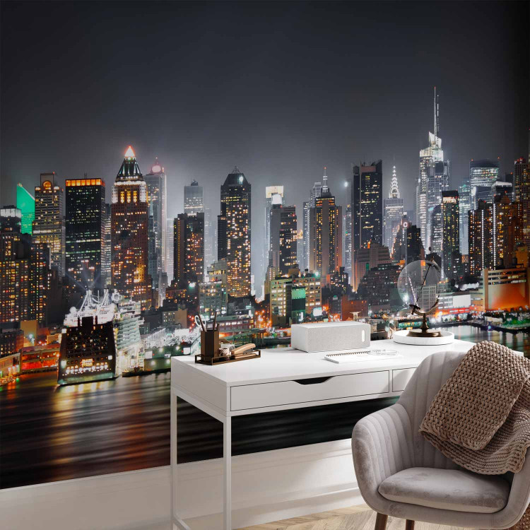 Wall Mural Panorama of New York - architecture of the city at night with skyscrapers and the bay 64433 additionalImage 4