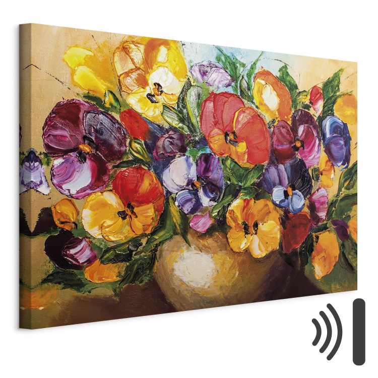 Canvas Print Painted Nature (1-part) - Artistic Vase with Flower Bouquet 95933 additionalImage 8