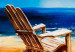 Canvas Art Print Relaxation II - Seascape Landscape with Wooden Chair 97933 additionalThumb 2