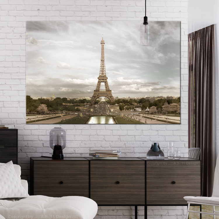 Canvas Pride of Paris - Eiffel Tower against the Sky and City Architecture of France 107243 additionalImage 3
