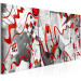 Canvas Red Ribbons (1-part) Wide - Geometric Abstraction of Figures 107543 additionalThumb 2