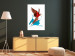 Poster Parrot in Flight - colorful tropical bird and blue paint splatter 114443 additionalThumb 2