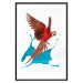 Poster Parrot in Flight - colorful tropical bird and blue paint splatter 114443 additionalThumb 14