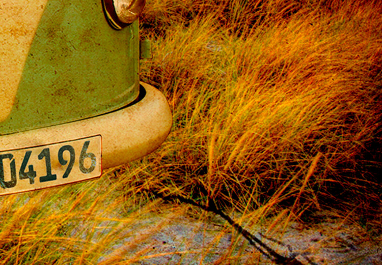 Poster Retro Bus - composition among field grass with a automotive motif 116443 additionalImage 8