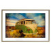 Poster Retro Bus - composition among field grass with a automotive motif 116443 additionalThumb 14