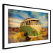 Poster Retro Bus - composition among field grass with a automotive motif 116443 additionalThumb 11