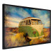 Poster Retro Bus - composition among field grass with a automotive motif 116443 additionalThumb 10