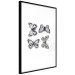 Poster Four Butterflies - simple black and white composition with scaled-winged insects 116943 additionalThumb 13